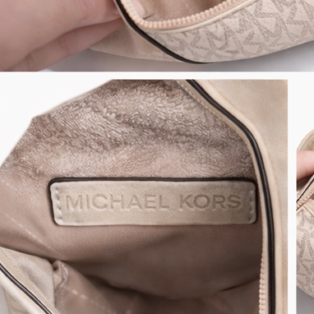Michael Kors Beige Signature Monogram Crossbody with Branded Strap - Picture 4 of 6